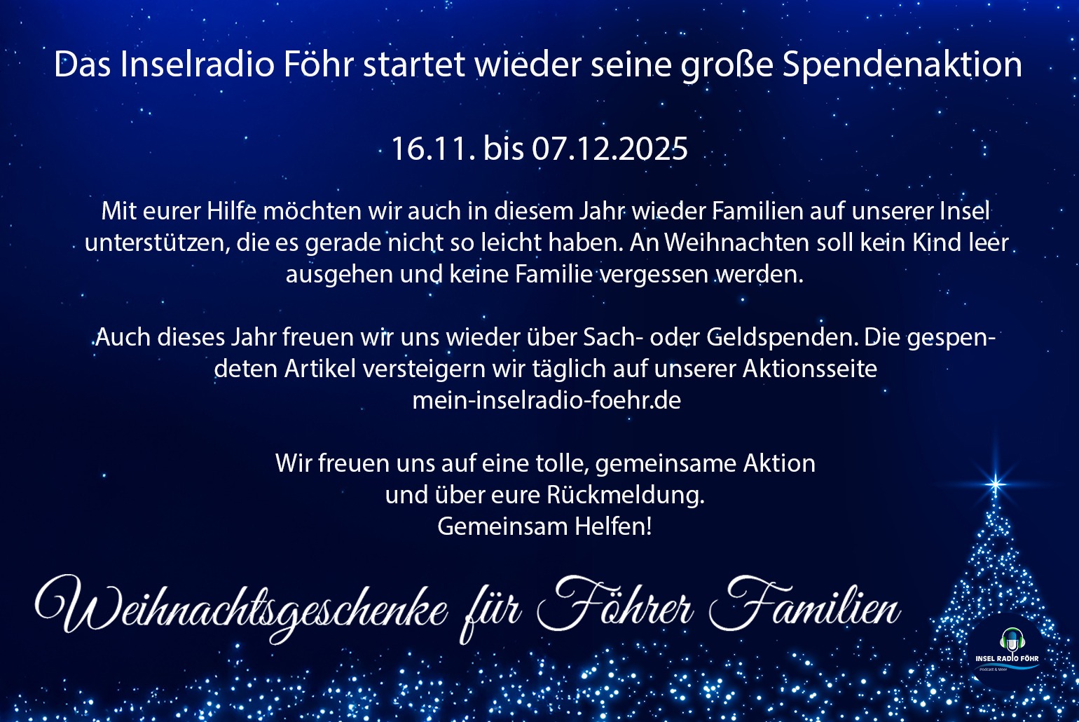Die 6. Runde unserer Weihnachtsaktion für Föhrer Familien!